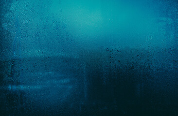 wet fogging turquoise window
