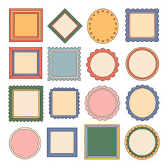 Hand drawn decorative frames and border collection featuring colorful shapes and playful doodle ornaments, creative outline vector set suitable for greeting cards, posters, planners, scrapbooks © MASUD MONY