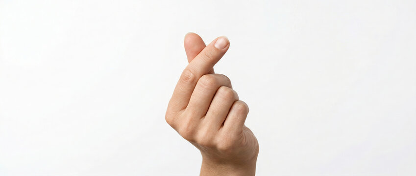 Hand Gesture Heart Sign on White Background