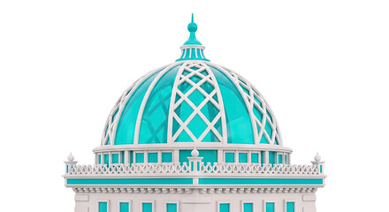 Obraz premium Modern Cyan and White Dome Architecture