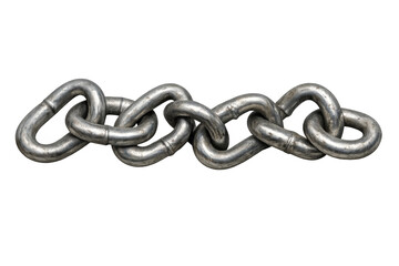 Fototapeta premium Strong heavy metal chain links on transparent background
