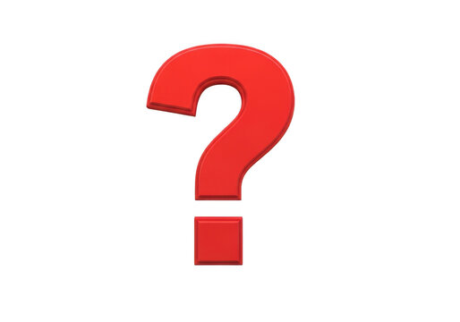 A large red question mark symbol