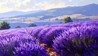Obraz premium Purple Lavender Flowers in Vibrant Field