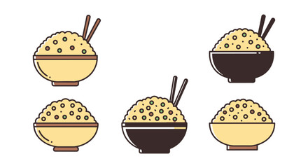 Fried Rice Line art vector minimal dynamic abstract color