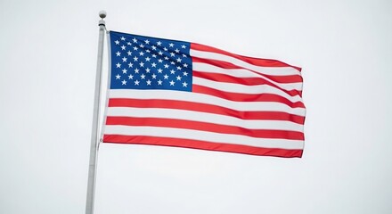Obraz premium Flag day celebration with the american flag waving high