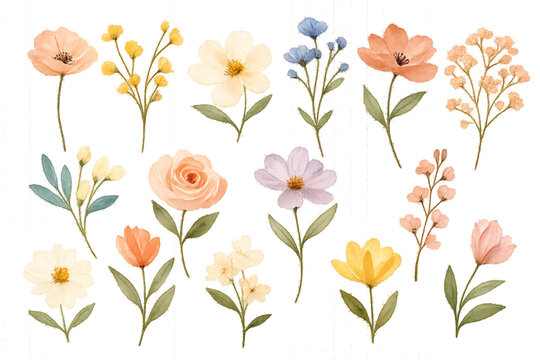 Pastel transparent apar flower illustration