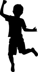 Happy Boy Jumping in the Air Silhouette