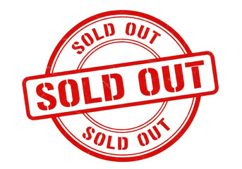 A red stamp with the words sold out