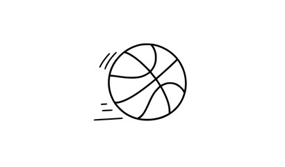 Minimal Hand Drawn Basketball Doodle Vector Sports Illustration