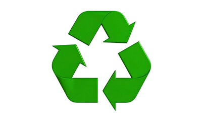 Obraz premium A green recycling symbol on a black background