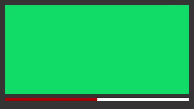 Red video play bar or playback line animation with green screen Template
