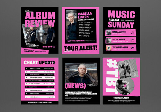 Black And Pink Grunge Music Event Social Media