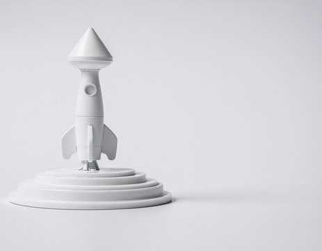 icon roket berwarna putih