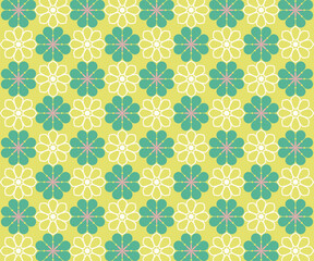 Creative colorful geometric abstract transparent layers combined with floral decoration seamless repeating pattern for fabric printing