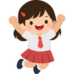 Obraz premium Illustration of School Students Indonesia