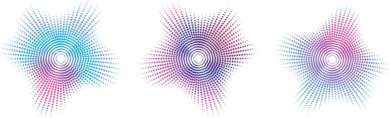 Abstract Sound Equalizer Radial Dots Wave Background