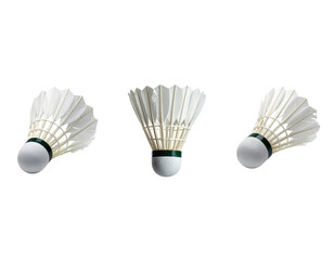 Fototapeta premium Professional sports equipment, specifically a badminton racket, is shown isolated on a white background