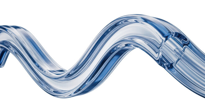 3d glass streamline design element, abstract pipe shaped wave, 3d rendering