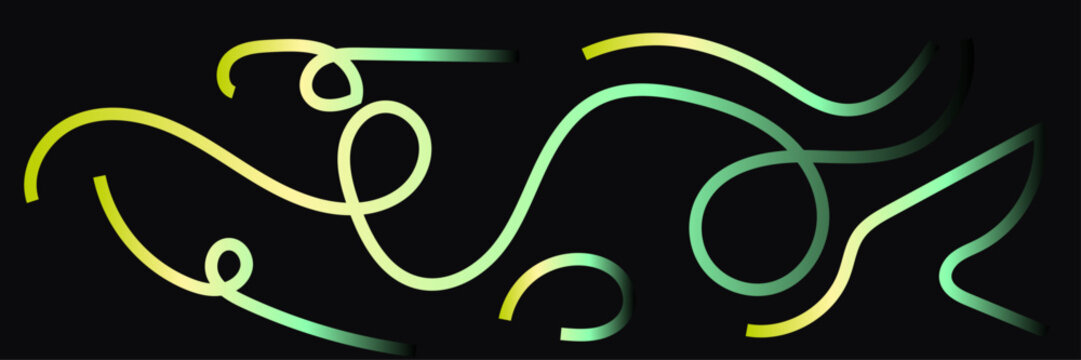 Abstract Rainbow Gradient Curved Lines Collection &ndash; Modern Wave Line Elements