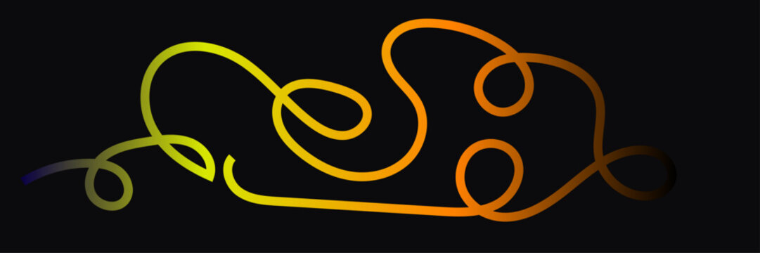 Abstract Rainbow Gradient Curved Lines Collection &ndash; Modern Wave Line Elements