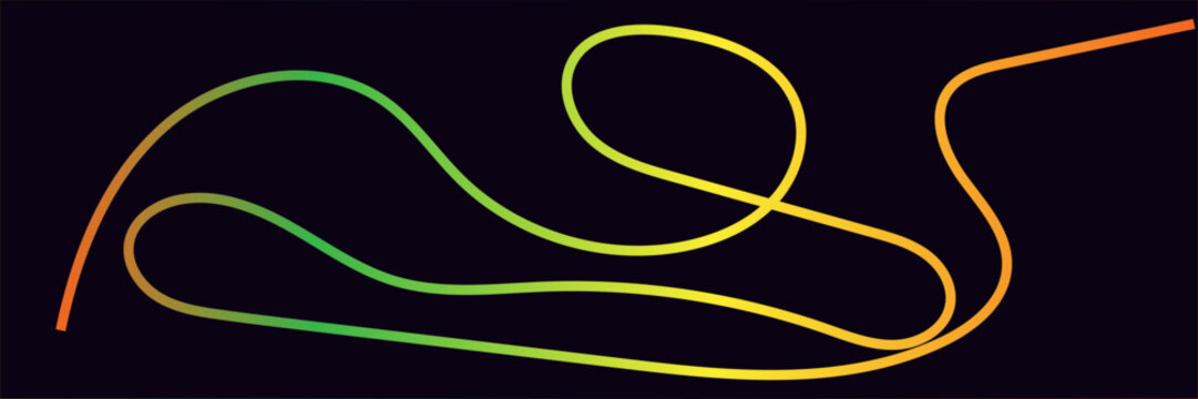 Abstract Rainbow Gradient Curved Lines Collection &ndash; Modern Wave Line Elements