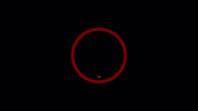 4K Red Loading Circle Icon Animation Loop. Black Background Preloader, Progress, Upload, Download Indicator for Buffering Data and Application Interfaces. 4k video animation seamless loop