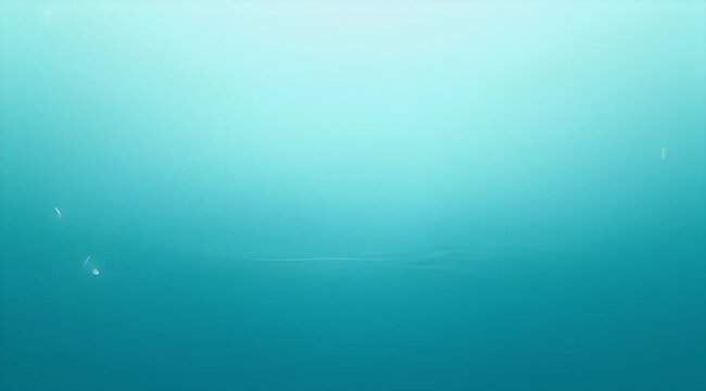 Serene turquoise water gradient with subtle ripples and floating particles creates peacefulness