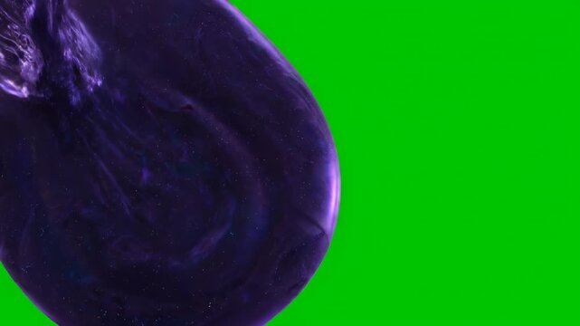 Flowing ominous liquid light slowly oozes and spreads across the frame, isolated on green screen horror, visual, goo