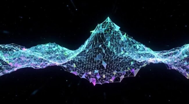 An abstract blue wave background features a vector design with light textures and stars scattered across a dark night sky like a deep underwater ocean