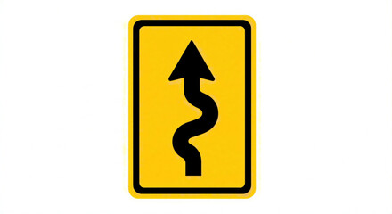 winding road warning sign
