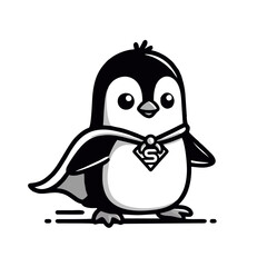 Fototapeta premium Meet the superhero penguin, ready to save the day!