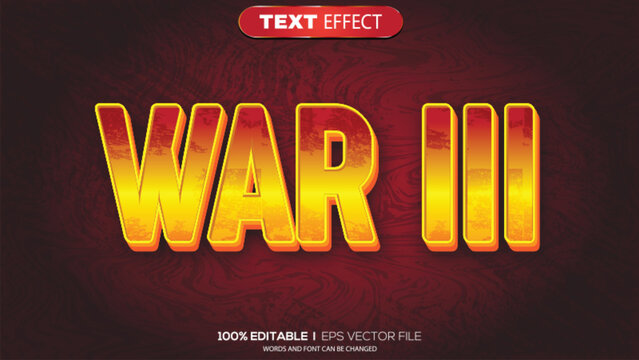 3d text effect war theme