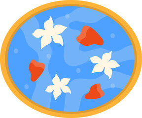 Bowl of Water, Water Gun, Water Splash Songkran Festival Illustration. Vector isolated