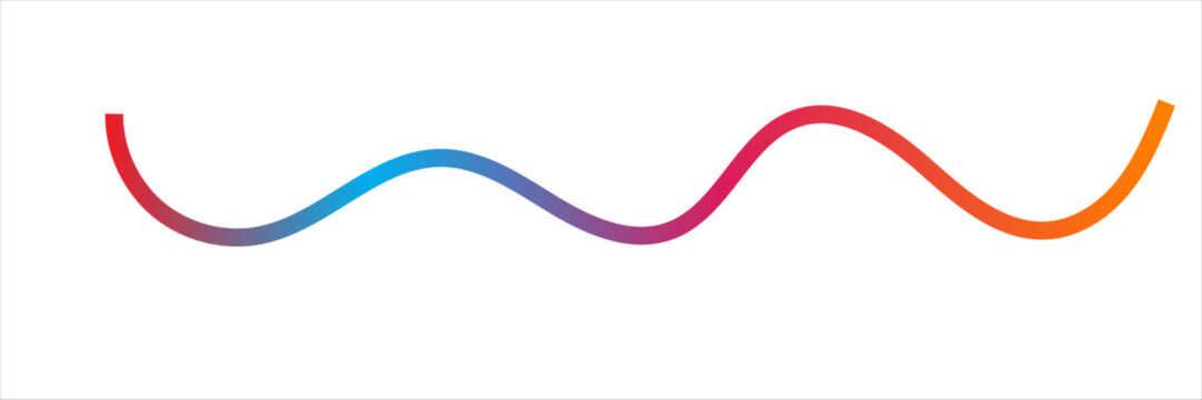Abstract Rainbow Gradient Curved Lines Collection &ndash; Modern Wave Line Elements