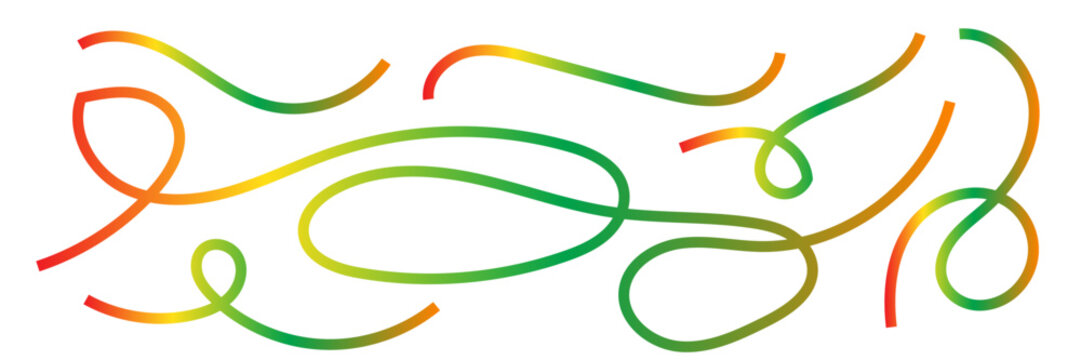 Abstract Rainbow Gradient Curved Lines Collection &ndash; Modern Wave Line Elements