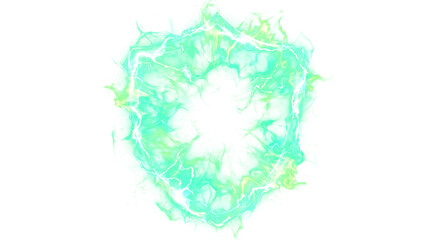 Abstract green watercolor splash with vibrant colors isolated on transparent background, fluid art design element for wellness and beauty branding