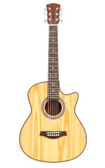 3D Acoustic Guitar Cutout Isolated on Transparent Background, High Detail Musical Instrument PNG, Realistic Cartoon Style isolated transparent bg, cutout PNG