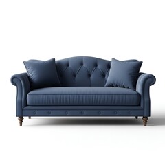 Fototapeta premium Blue Sofa Modern Furniture Design Isolated on White