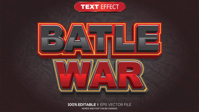 3d text effect battle war theme