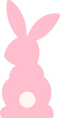 Obraz premium Cute Chubby Easter Bunny Silhouette for Spring and Easter Designs. Adorable Chubby Easter Bunny Silhouette with Pastel Color . Flat vector illustration. Transparent background. SVG.