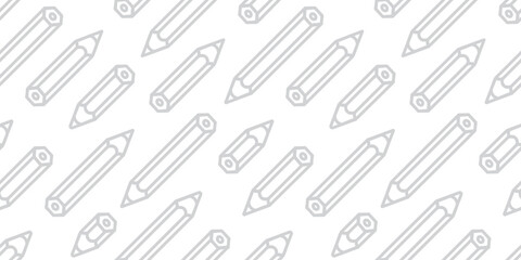 鉛筆のシンプル線画シームレスパターン