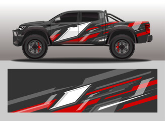 Fototapeta premium Car Decal livery Set with Dynamic Stripes and Abstract Shapes, editable vector