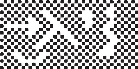 Abstract black and white checkerboard pattern with dynamic geometric shapes.