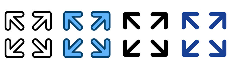 Obraz premium Maximise Icon Multiple Style Vector Collection 