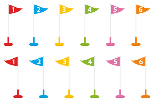 着順の旗のイラストセット