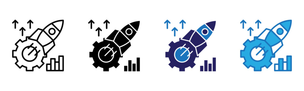 Launch Icon Multi Style Vector Illustration