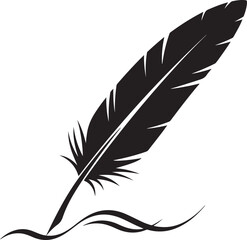 Obraz premium Feather quill pen signature flat icon for apps and websites