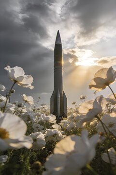 fantacy of rocket in the flower