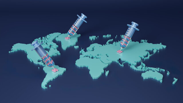 World Immunization Week is an annual global event celebrated every last week of April. Vaccination for all awareness banner to stay healthy and protecting people. Health care concept. 3d rendering