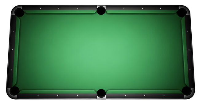 Green pool table isolated on transparent background